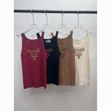 Spring and summer new embroidered letter U-neck knitted vest(LONG)
