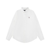 Summer new QR code RL pony embroidered Oxford cloth shirt, business men's and women's shirt