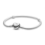 （high）1pcs European Style Buckle Charm 925 Silver Snake Chain Bracelet & Bangle Chain Charm