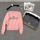 Winter college style slim fitting  long sleeved knitted sweater
