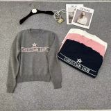 Winter college style slim fitting  long sleeved knitted sweater