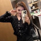 Winter college style slim   long sleeved knitted sweater