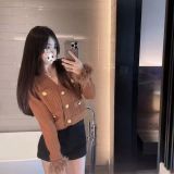 Winter college style slim   long sleeved knitted sweater