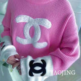 Winter college style slim   long sleeved knitted sweater