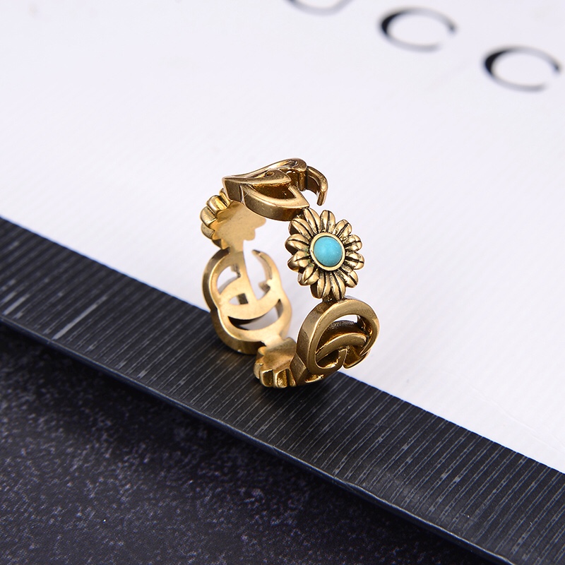 Ring Letter Ring Women's Ring Fashion Letter Brass Material Ring