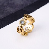 Ring Letter Ring Women's Ring Fashion Letter Brass Material Ring