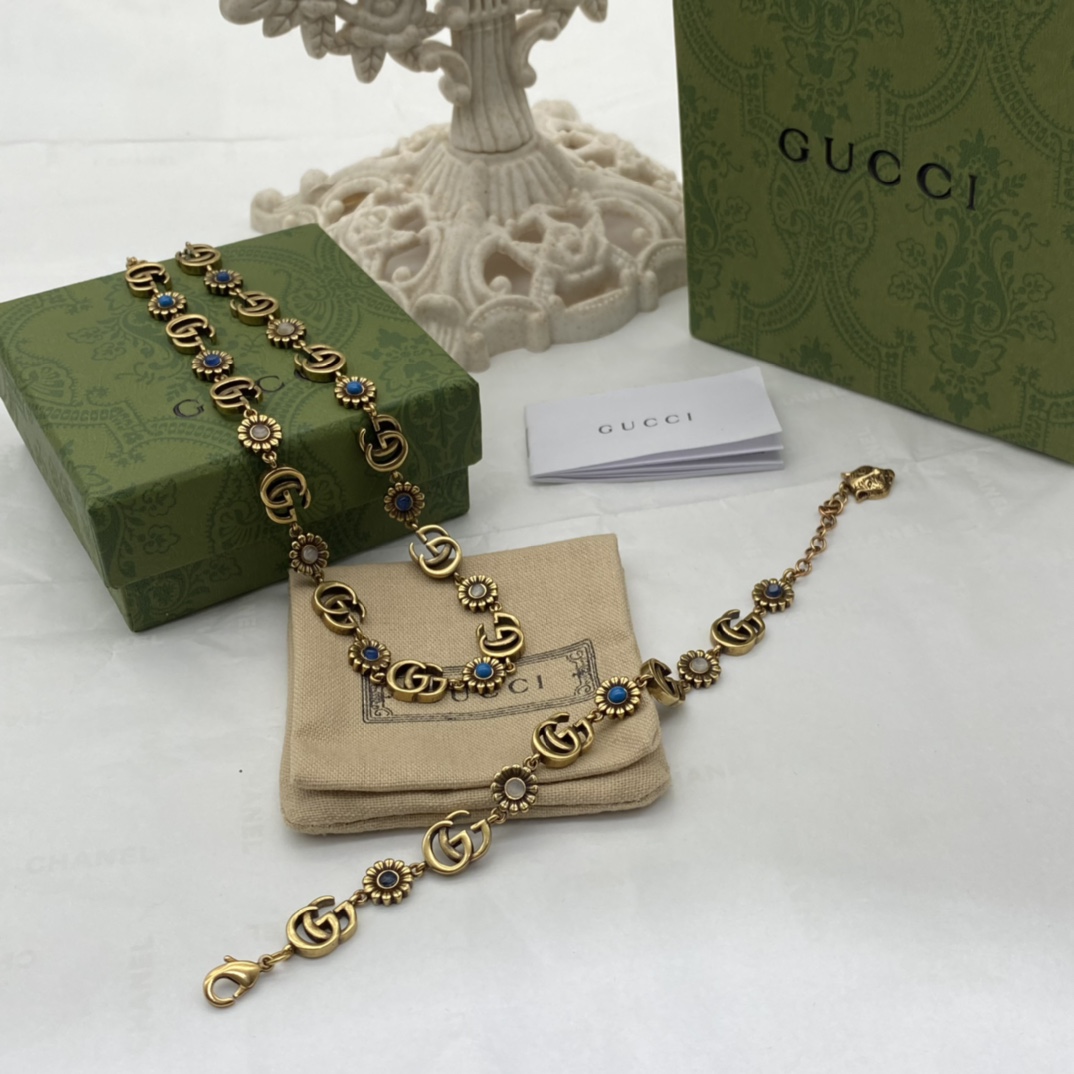 Fashion New Brass Small Daisies Women Sweater Necklace Bracelet Earring Mother's Day Gift