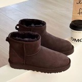 Winter new retro style thick soled fashion simple warm snow boots  kids women's shoes(no box)