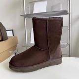 Winter new retro style thick soled fashion simple warm snow boots  kids women's shoes(no box)