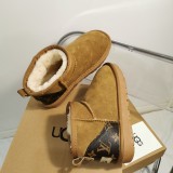 Winter new retro style thick soled fashion simple warm snow boots  kids women's shoes(no box)