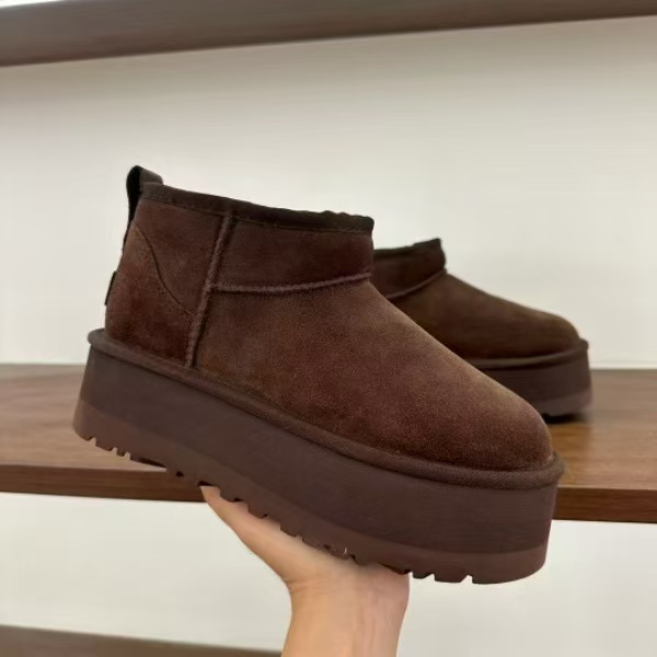 Winter new retro style thick soled fashion simple warm snow boots kids women's shoes(no box)