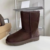 Winter new retro style thick soled fashion simple warm snow boots  kids women's shoes(no box)