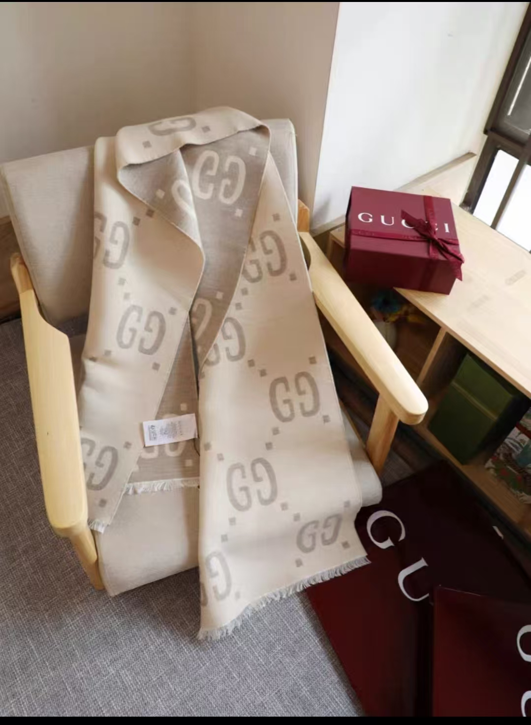 Autumn And Winter New Scarf Gift Style Double-sided Letter Cashmere All-match Warm Shawl
