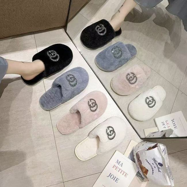 Fall/winter Letter Trend Fashion Wool Drag Casual Home Open Slippers