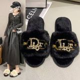 Fall/winter Letter Trend Fashion Wool Drag Casual Home Open Slippers