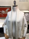 Women Winter Camellia Shawl with Gold Thread Cashmere Warmth Scarves