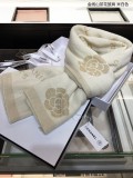 Women Winter Camellia Shawl with Gold Thread Cashmere Warmth Scarves