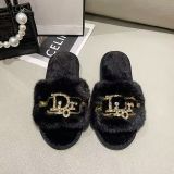 Fall/winter Letter Trend Fashion Wool Drag Casual Home Open Slippers