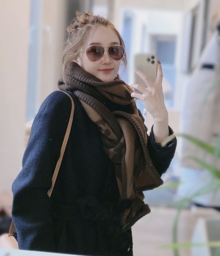 (gift with box)Autumn And Winter New Scarf Gift Style Double-sided Letter Cashmere All-match Warm Shawl