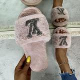 Fall/winter Letter Trend Fashion Wool Drag Casual Home Open Slippers