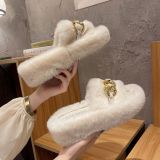 Fall/winter Letter Trend Fashion Wool Drag Casual Home Open Slippers