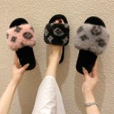 Fall/winter Letter Trend Fashion Wool Drag Casual Home Open Slippers