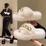Fall/winter Letter Trend Fashion Wool Drag Casual Home Open Slippers