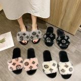 Fall/winter Letter Trend Fashion Wool Drag Casual Home Open Slippers