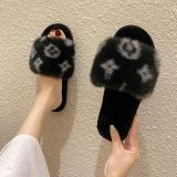 Fall/winter Letter Trend Fashion Wool Drag Casual Home Open Slippers