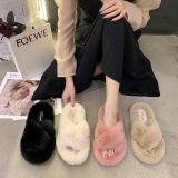 Fall/winter Letter Trend Fashion Wool Drag Casual Home Open Slippers
