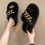 Fall/winter Letter Trend Fashion Wool Drag Casual Home Open Slippers