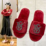 Fall/winter Letter Trend Fashion Wool Drag Casual Home Open Slippers