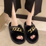 Fall/winter Letter Trend Fashion Wool Drag Casual Home Open Slippers