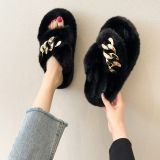 Fall/winter Letter Trend Fashion Wool Drag Casual Home Open Slippers