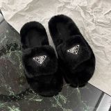 Fall/winter Letter Trend Fashion Wool Drag Casual Home Open Slippers