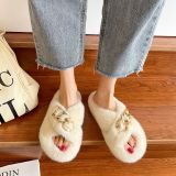 Fall/winter Letter Trend Fashion Wool Drag Casual Home Open Slippers