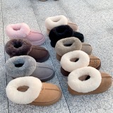 Winter new retro style thick soled fashion simple warm snow boots  kids women's shoes(no box)
