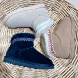 Winter new retro style thick soled fashion simple warm snow boots kids women's shoes(no box)