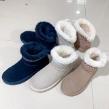 Winter new retro style thick soled fashion simple warm snow boots kids women's shoes(no box)