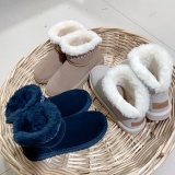 Winter new retro style thick soled fashion simple warm snow boots kids women's shoes(no box)