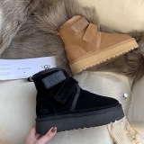 Winter new retro style thick soled fashion simple warm snow boots women's shoes