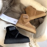 Winter new retro style thick soled fashion simple warm snow boots women's shoes