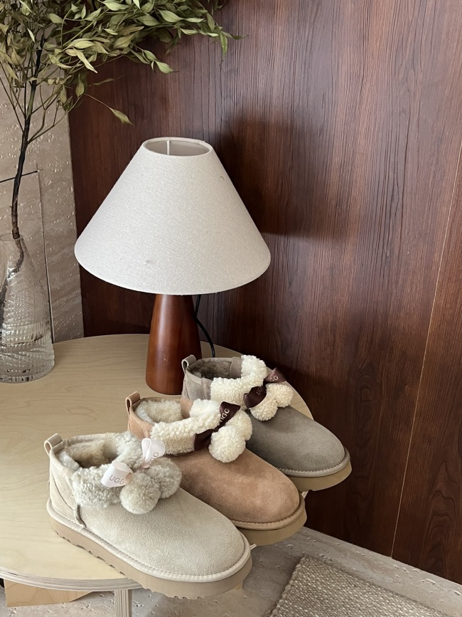 Winter new retro style fashionable simple warm snow boots women's shoes slippers