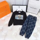 Children's autumn and winter velvet long sleeved suit