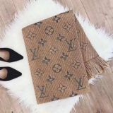 (gift with box)Flower Pattern Thick Imitation Cashmere Knit Scarf Multifunctional Female Scarf Scarf 180*30CM