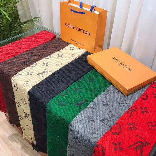 (gift with box)Flower Pattern Thick Imitation Cashmere Knit Scarf Multifunctional Female Scarf Scarf 180*30CM