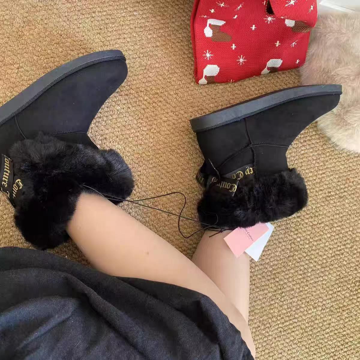 Winter new retro style thin soled fashion simple warm snow boots women's shoes(NO BOX)