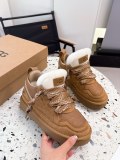 Winter new retro style thick soled fashion simple warm snow boots  kids women's shoes(no box)