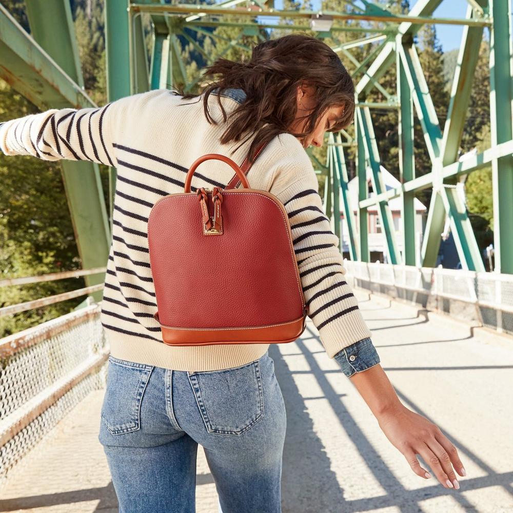 pebble grain zip pod backpack