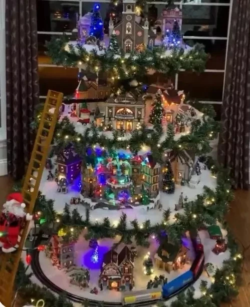 Collection 95+ Pictures ferris wheel christmas tree with train Updated